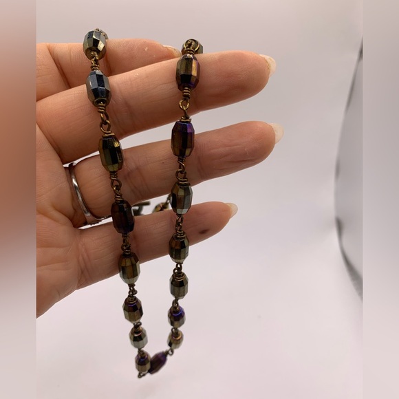 Brown AB Coated Crystal Necklace - Picture 4 of 4